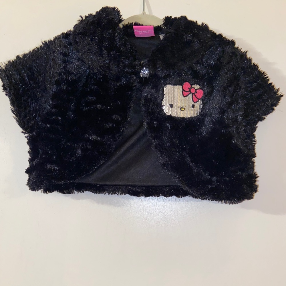 Hello Kitty Black Fur Jacket
